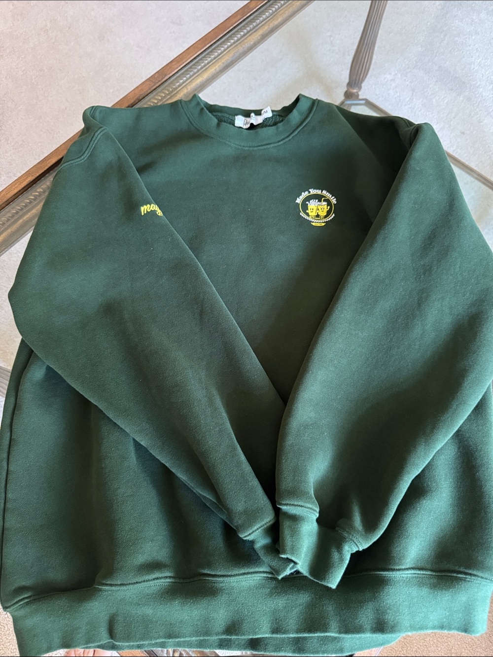 The Mayfair Group Made You Smile Green Crewneck Sweatshirt